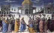 Pietro Perugino christ giving the keys to st.peter France oil painting artist